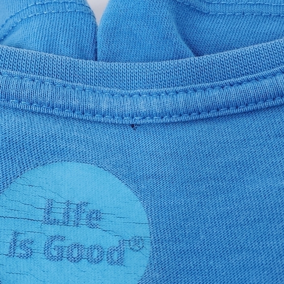 LIFE IS GOOD BLUE SHORT SLEEVE T-SHIRT CRUSHER PATIO PORCH SUMMER WOMEN LARGE - Picture 10 of 14